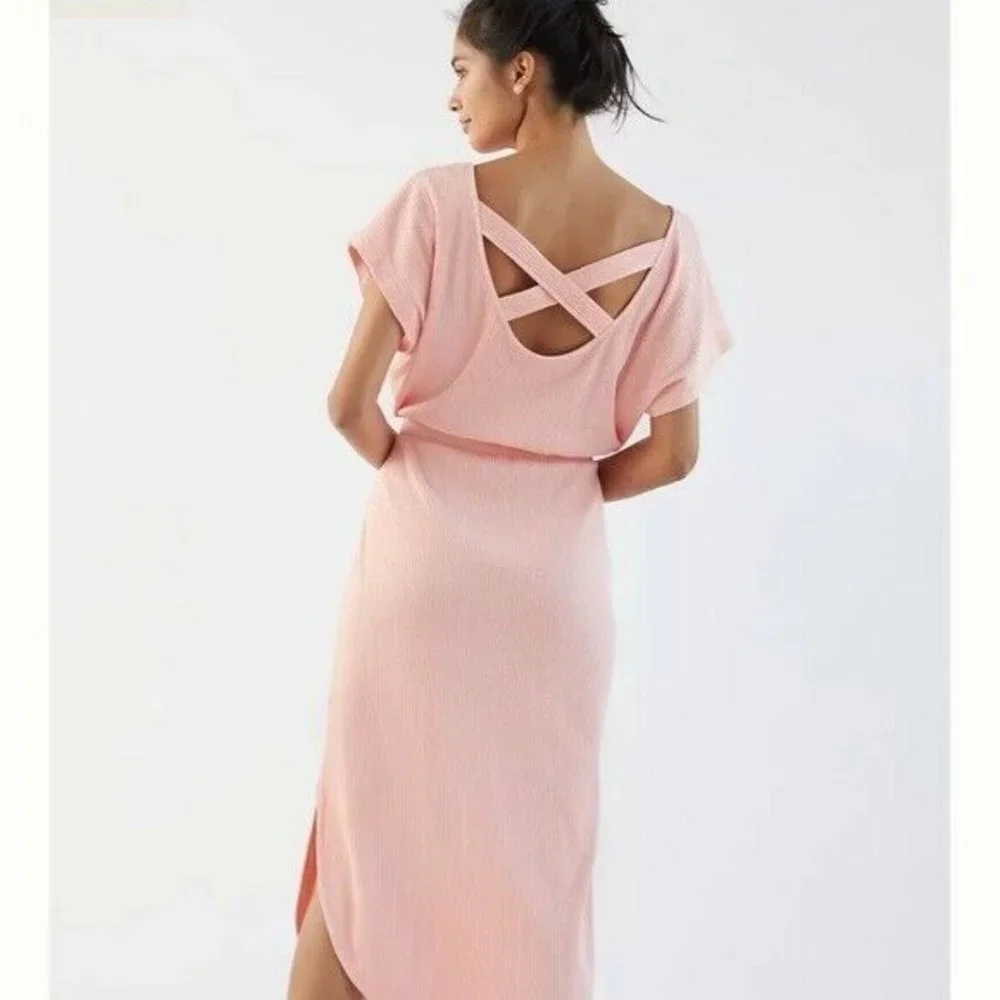 NWT Anthropologie Dolman-Sleeved Maxi Dress HTF S Peach X-Back_5